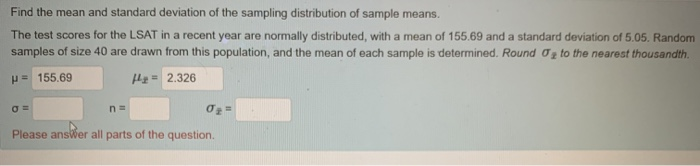 Solved Find the mean and standard deviation of the sampling | Chegg.com
