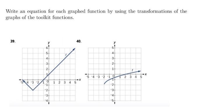 Solved Write an equation for each graphed function by using | Chegg.com ...