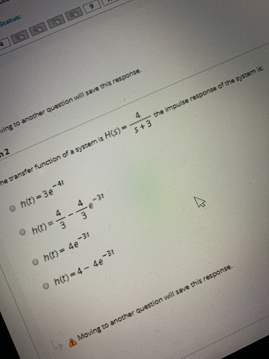 Solved Status The Impulse Response Of The System Is H Chegg Com