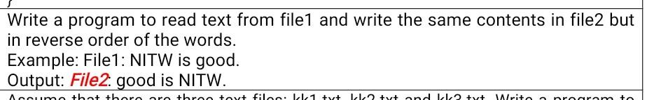 Solved Write a program to read text from file1 and write the | Chegg.com