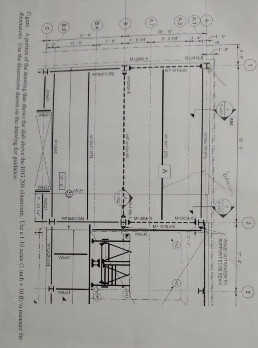 Solved Given: A portion of the floor slab above the HIG 206 | Chegg.com