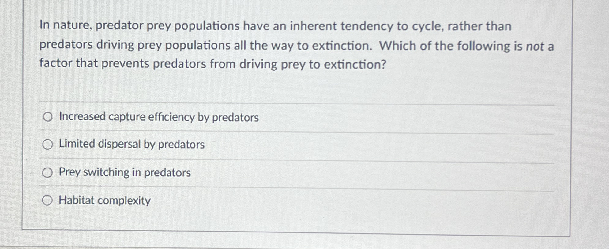 Solved In nature, predator prey populations have an inherent | Chegg.com