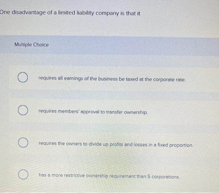 solved-one-disadvantage-of-a-limited-liability-company-is-chegg