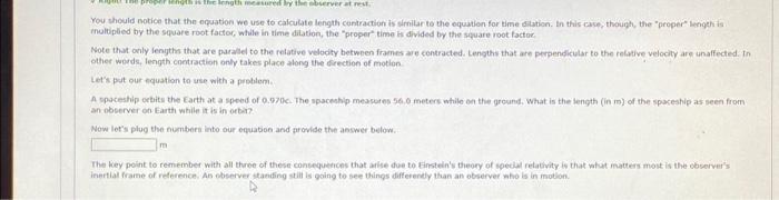 Solved The proper length is the length measured by the | Chegg.com
