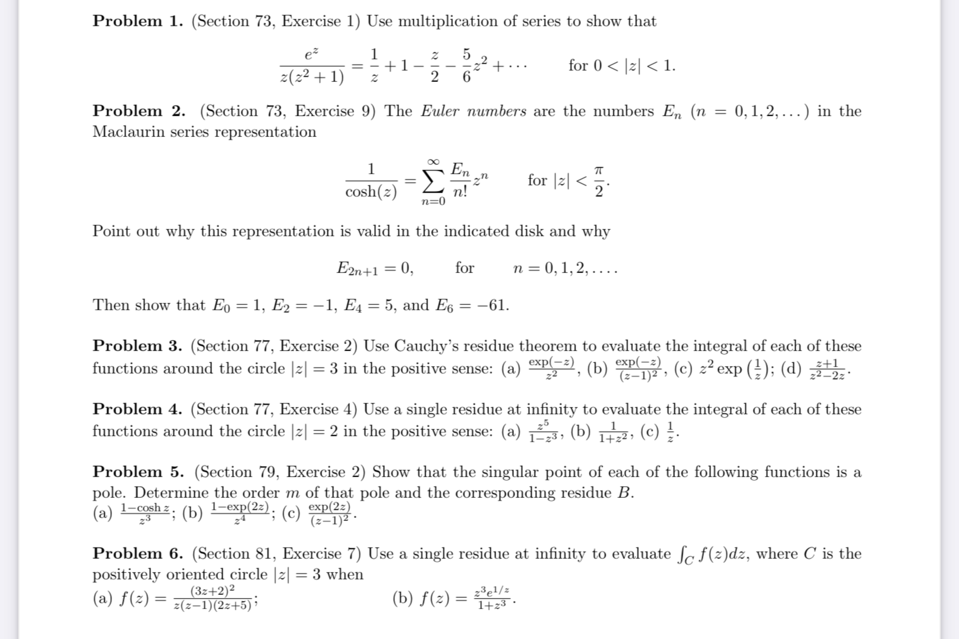 Solved Problem 1. (Section 73, ﻿Exercise 1) ﻿Use | Chegg.com