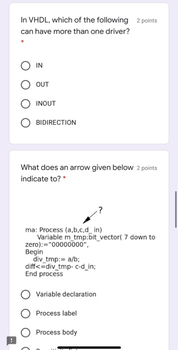 Solved 2 points Which of the following line of the code | Chegg.com