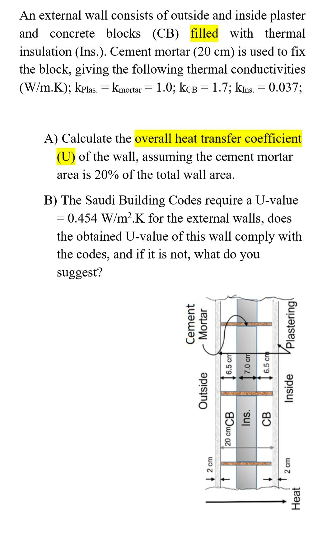 Solved An external wall consists of outside and inside | Chegg.com