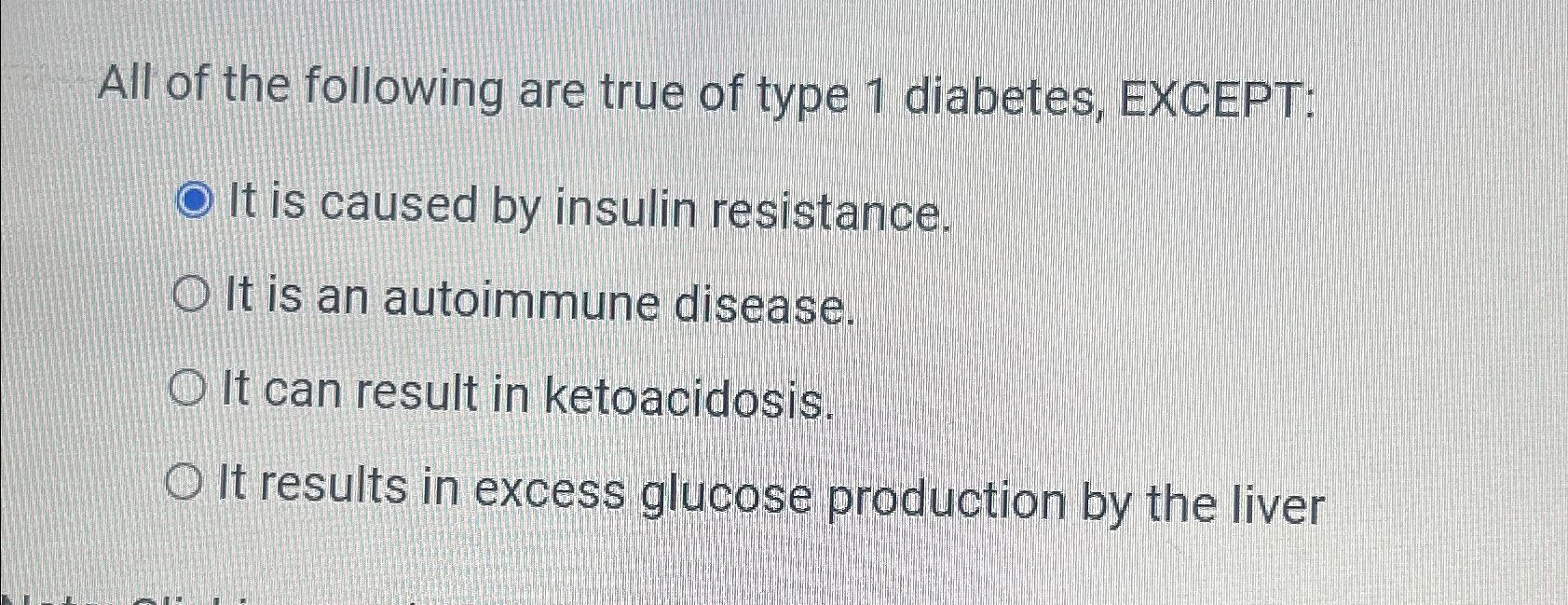 Solved All of the following are true of type 20 ﻿diabetes,   Chegg.com