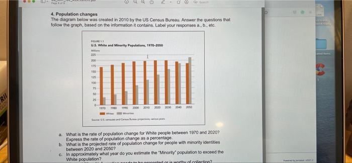 Solved 4. Population changes The diagram below was created | Chegg.com