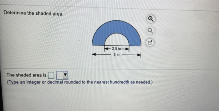 Solved Determine The Shaded Area 2 2 5 In 5 In The Shaded Chegg
