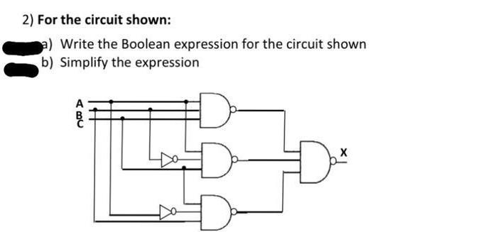 Solved 2) For The Circuit Shown: A) Write The Boolean | Chegg.com