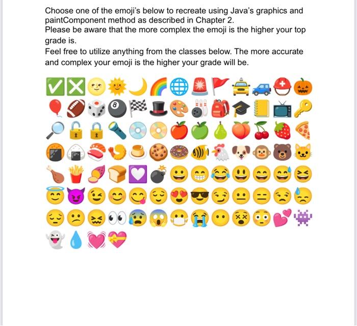 Solved Choose one of the emoji's below to recreate using | Chegg.com
