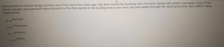 Solved Something that is stressful for one person may not be | Chegg.com