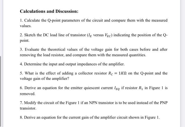 Calculations and Discussion: 1. Calculate the Q-point | Chegg.com