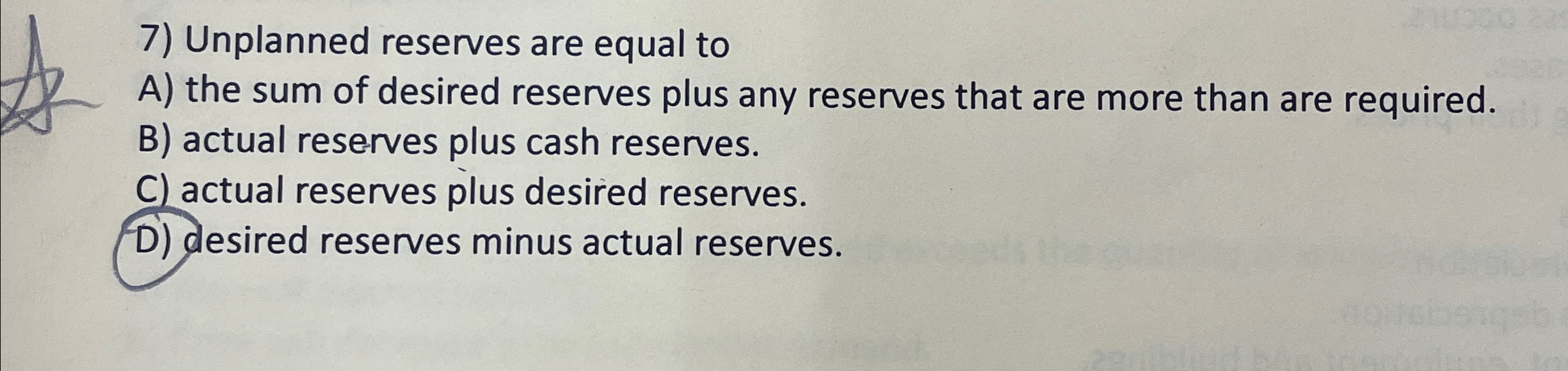 Solved Unplanned Reserves Are Equal ToA) ﻿the Sum Of Desired | Chegg.com