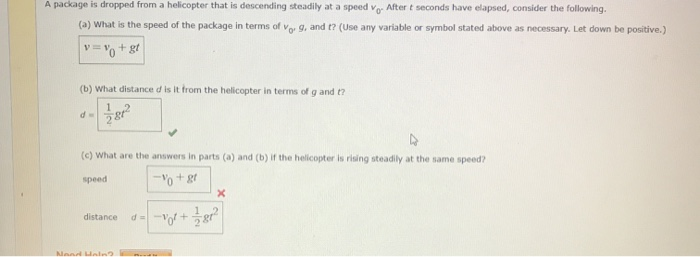 Solved A package is dropped from a helicopter that is | Chegg.com