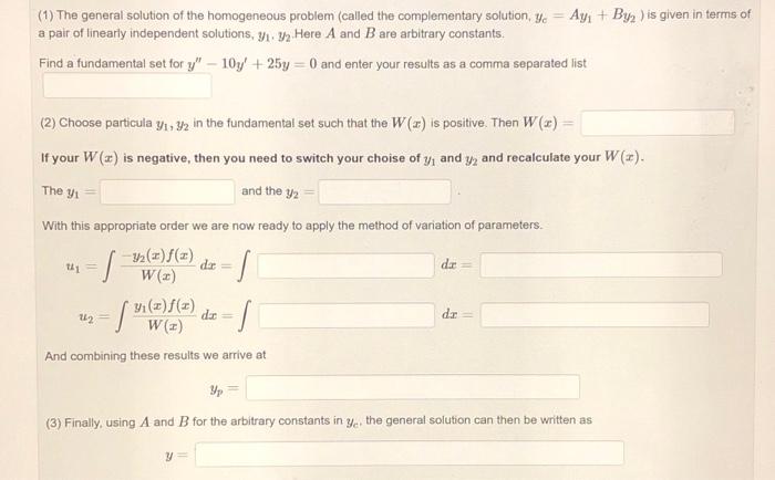 Solved In general for a non-homogeneous problem | Chegg.com