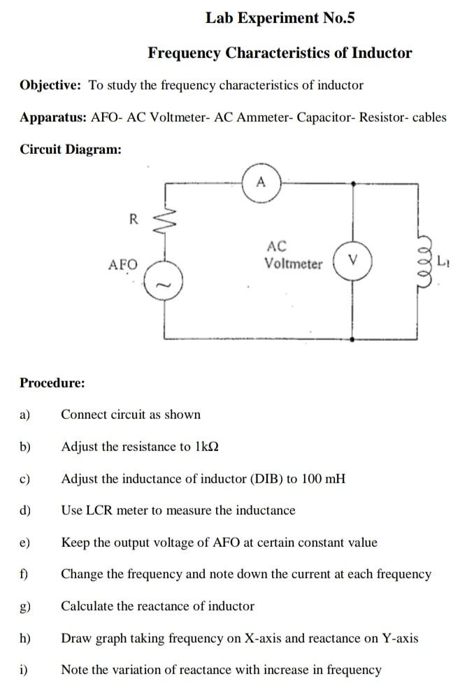 Solved Lab Experiment No.5 Frequency Characteristics of | Chegg.com