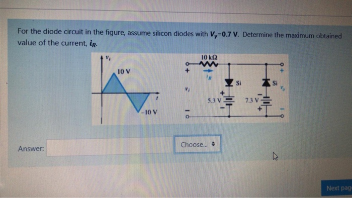 Solved For the diode circuit in the figure, assume silicon | Chegg.com
