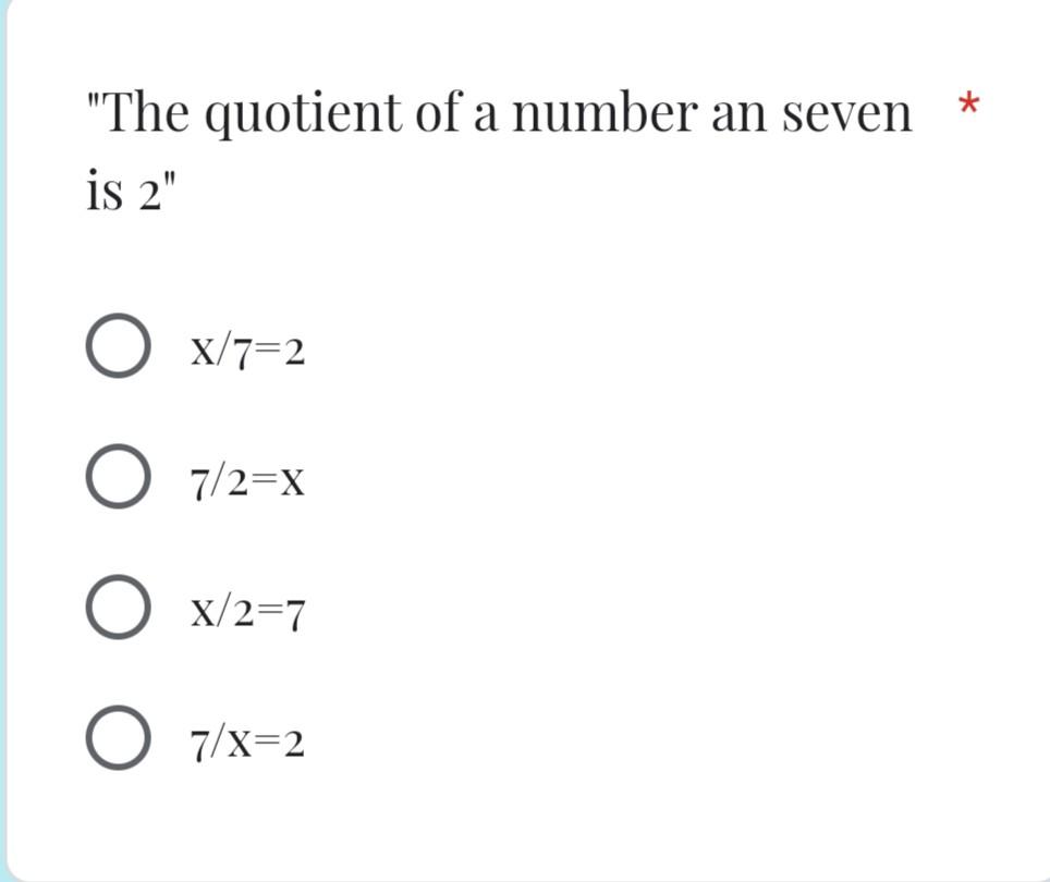 2 more than the quotient of x by y