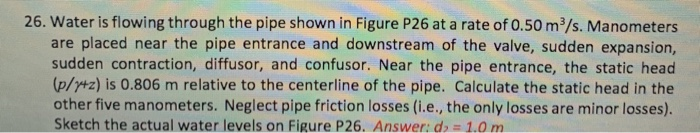 Solved 29. In Problem 26, suppose the flow rate is measured | Chegg.com