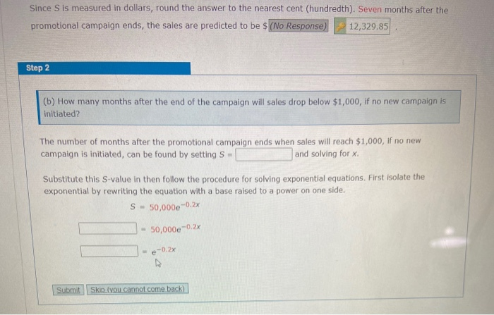 Solved Since S Is Measured In Dollars Round The Answer T Chegg Com
