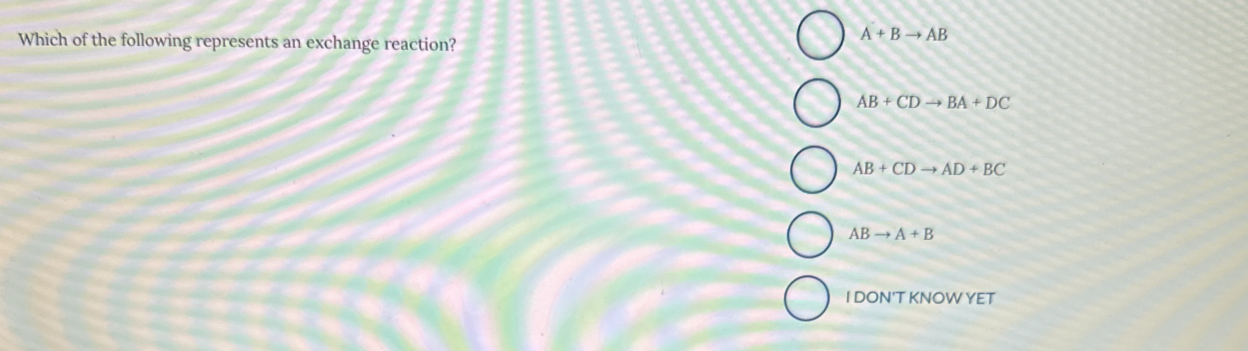 Solved Which of the following represents an exchange | Chegg.com