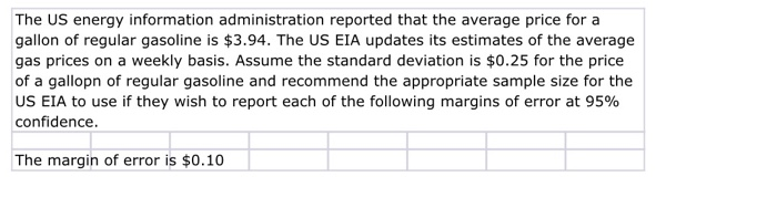 Solved The US Energy Information Administration Reported | Chegg.com