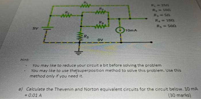 Solved =50Ω Hint: - You may like to reduce your circuit a | Chegg.com