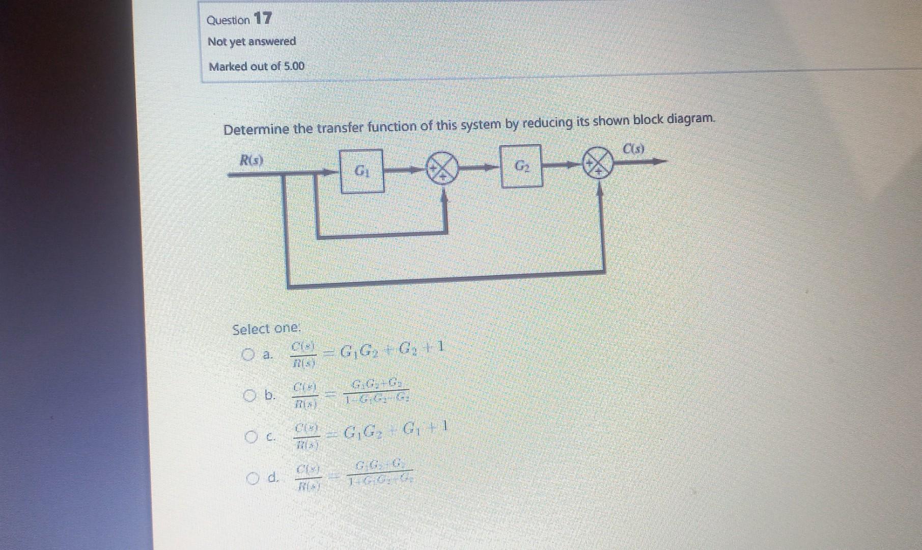 Solved Determine the transfer function of this system by | Chegg.com