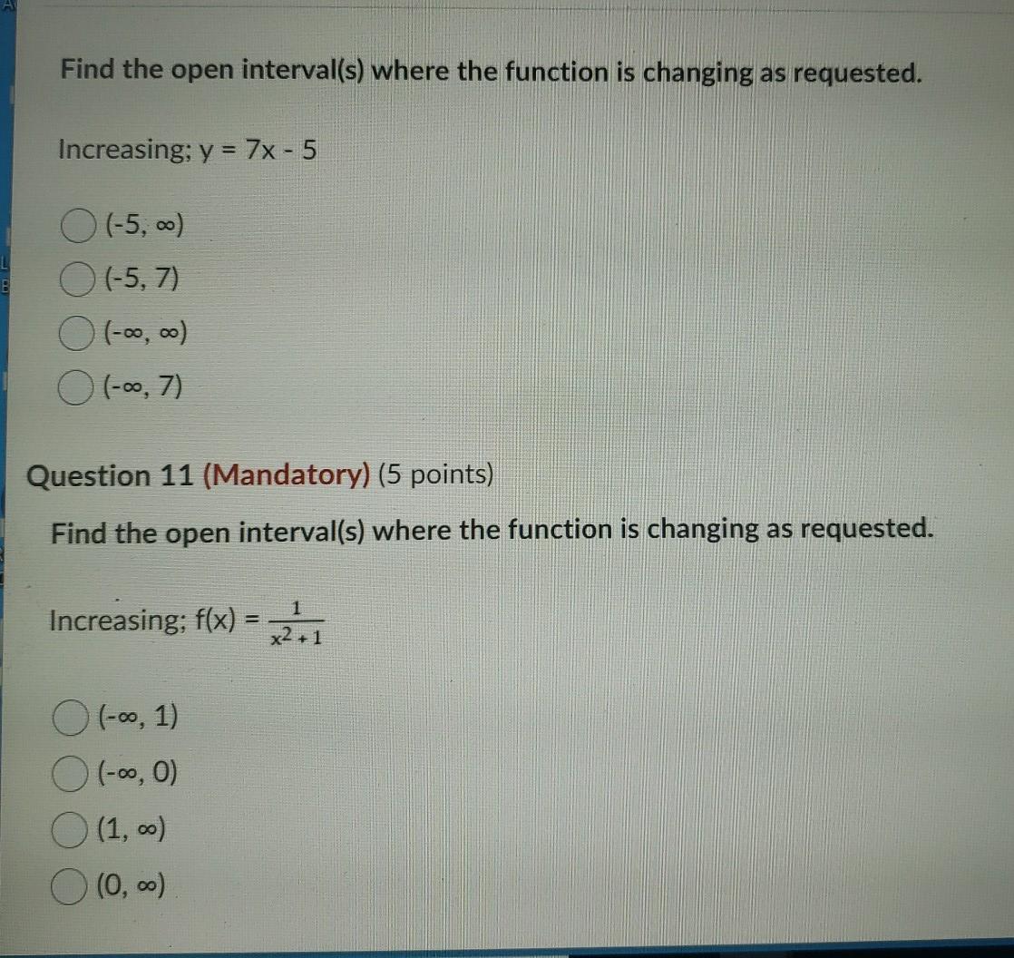 Solved find the open interval(s) where the function is | Chegg.com