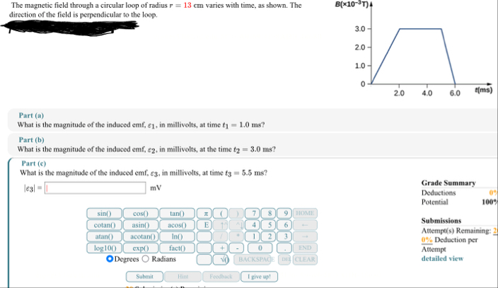 Solved The magnetic field through a circular loop of radius | Chegg.com