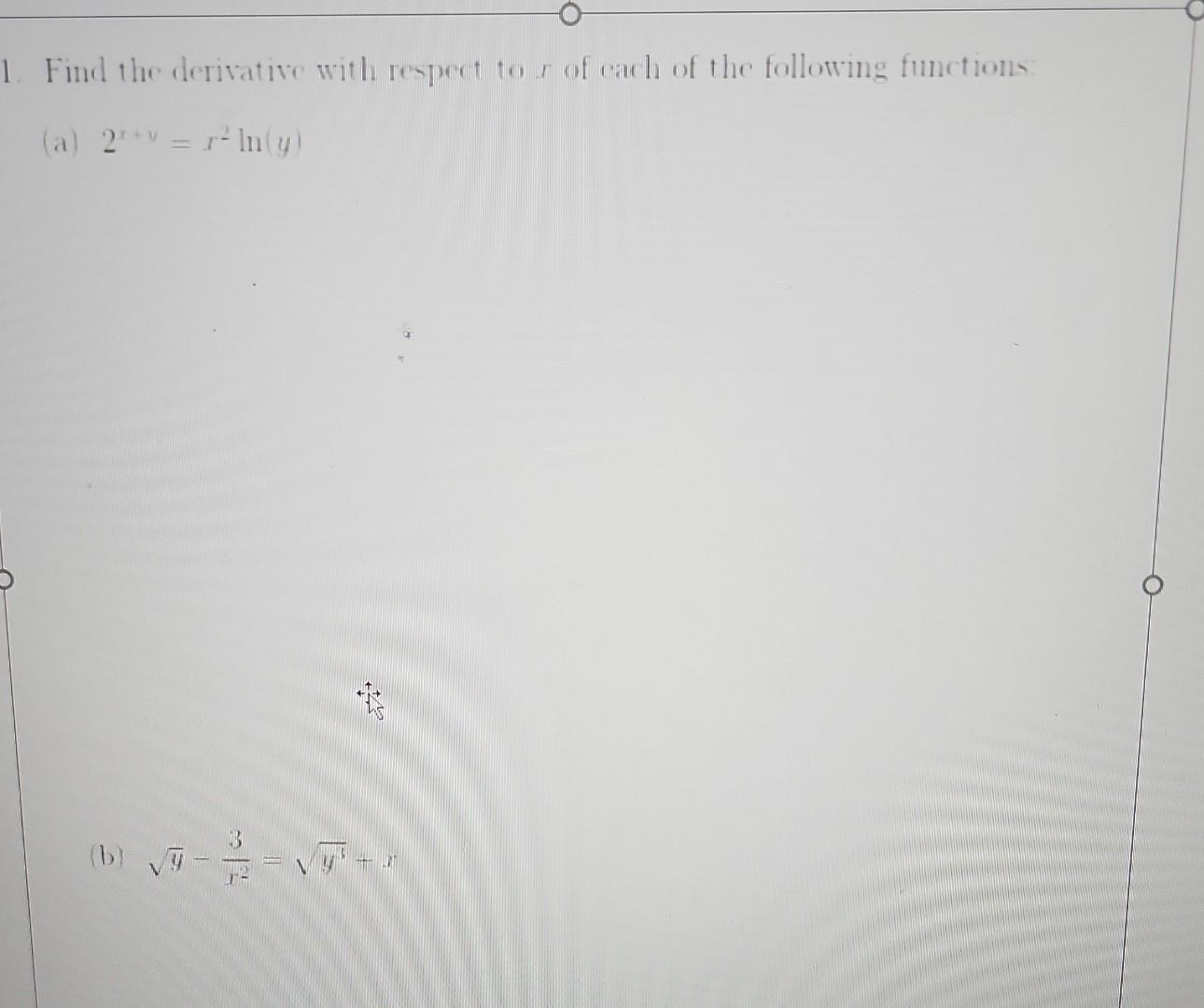 Solved Find the derivative with respect to x of each of the | Chegg.com