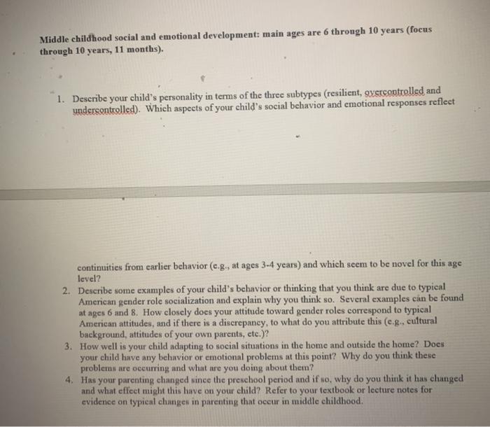 Mailings My Virtual Child Assignment 3 Questions(t) | Chegg.com
