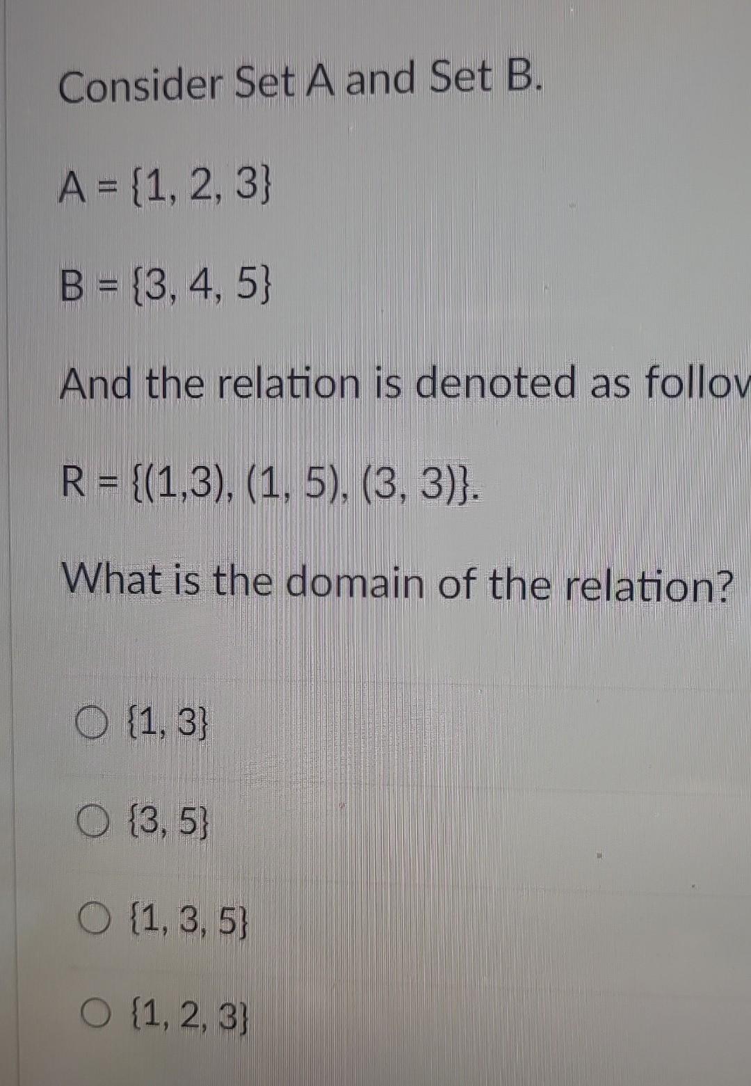 Solved Consider Set A And Set B. A={1,2,3}B={3,4,5} And The | Chegg.com