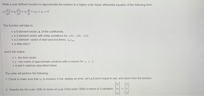 Solved Write a user defined function to approximate the | Chegg.com