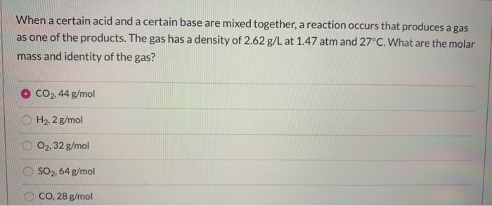 Solved When A Certain Acid And A Certain Base Are Mixed T Chegg Com
