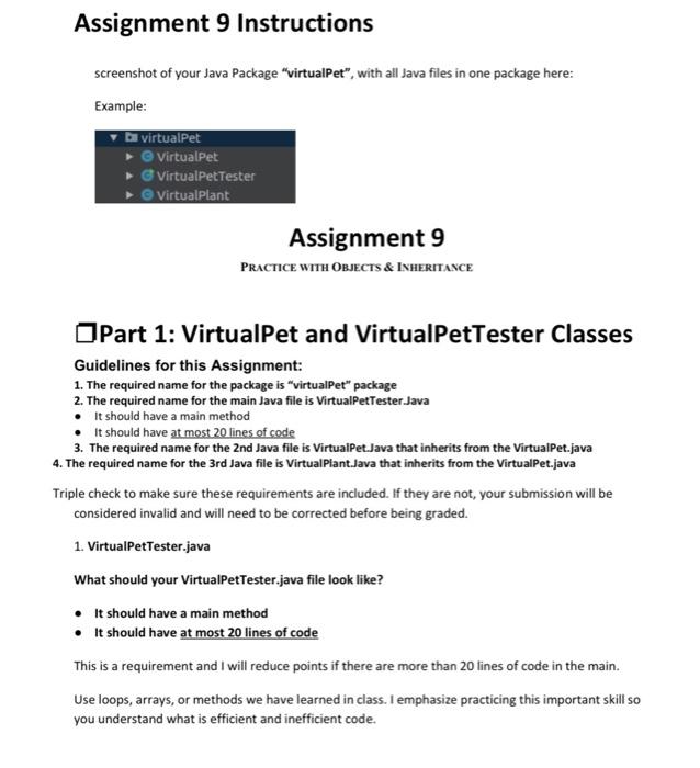 Solved Assignment 9 Instructions screenshot of your Java | Chegg.com
