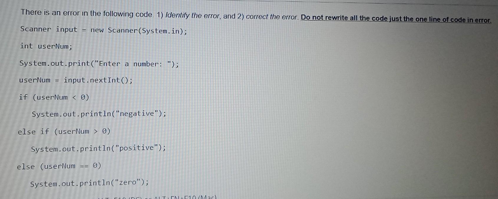 Solved There is an error in the following code. 1) Identify | Chegg.com image.