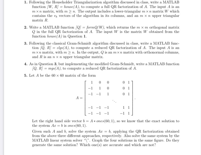 Solved ADVANCED CALCULUS AND LINEAR ALGEBRA CODING IN MATLAB | Chegg.com