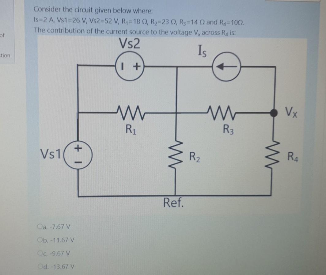 Solved of Consider the circuit given below where: Is=2 A, | Chegg.com