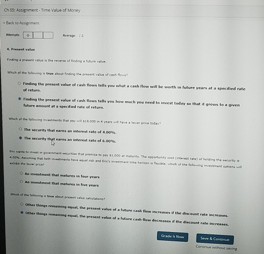 Solved Ch 05: Assignment - Time Value of Money | Chegg.com