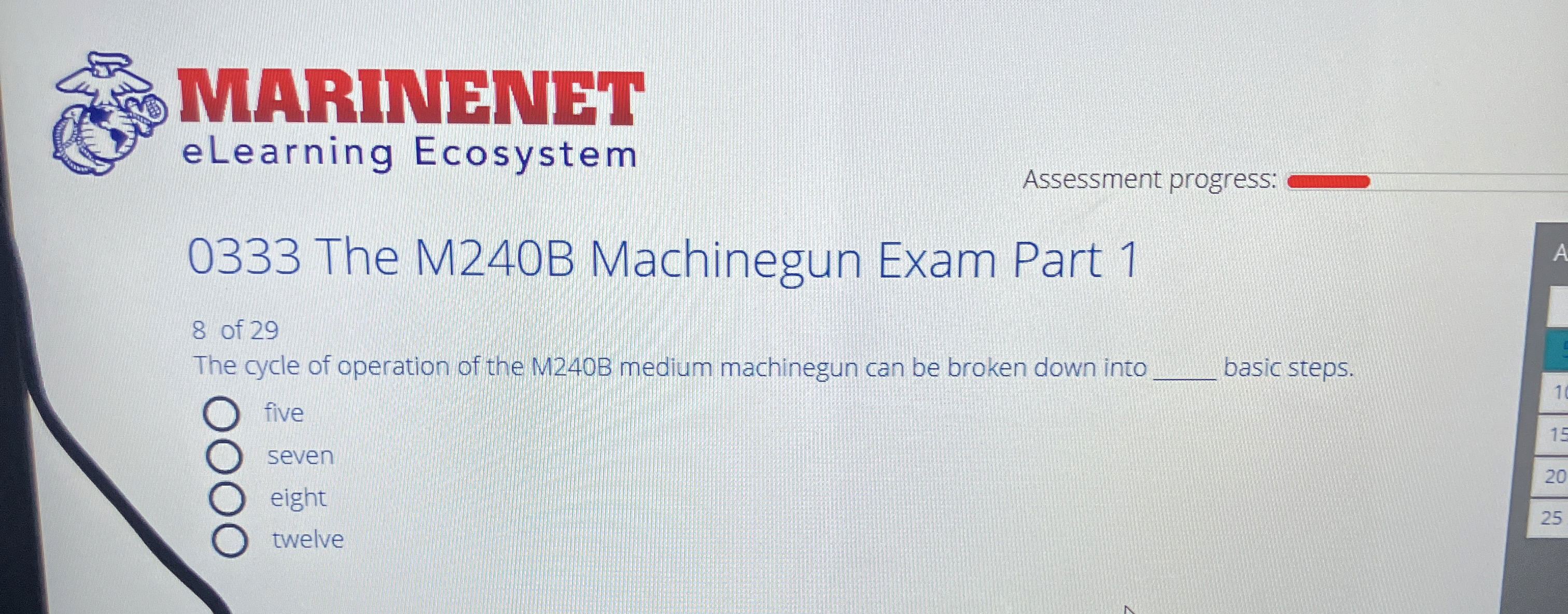 Solved MARINENET eLearning EcosystemAssessment progress:0333 | Chegg.com