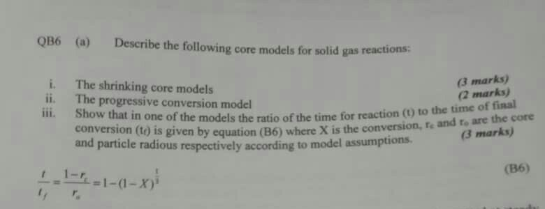 Solved QB6 (a) Describe the following core models for solid | Chegg.com