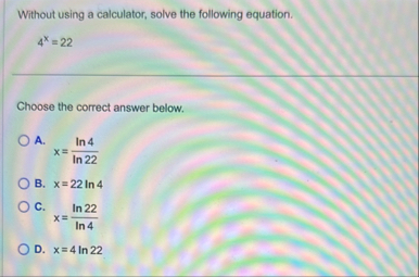 Solved Without using a calculator, solve the following | Chegg.com