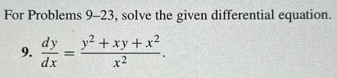 Solved For Problems 9-23, ﻿solve the given differential | Chegg.com