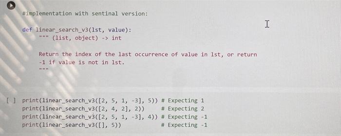 Solved # LINEAR SERACH FROM THE BACK OF THE LIST # | Chegg.com