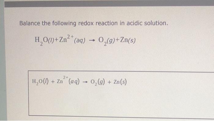 Solved Write A Balanced Half Reaction For The Reduction Of 9854