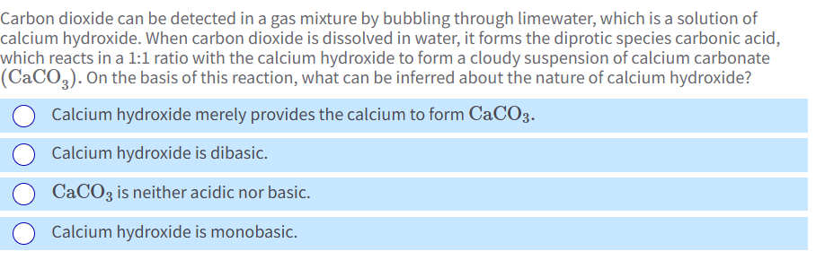 Solved Carbon dioxide can be detected in a gas mixture by | Chegg.com