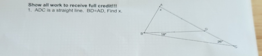 Solved Show all work to receive full creditll!ADC is a | Chegg.com